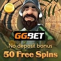 GGbet Casino 50 free spins or €25 free chip no deposit bonus