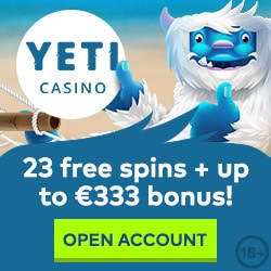 Yeti Casino 23 free spins and 333 EUR welcome bonus