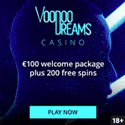 VooDooDreams Casino 200 free spins and $100 welcome bonus
