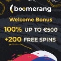 Boomerang Casino 200 free spins and $300 welcome bonus