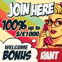 Rant Casino free spins and $1000 welcome bonus