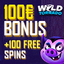 Wild Tornado Casino 100 free spins and $/€100 Welcome Bonus