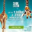 Skol Casino 250 free spins + $1300 Welcome Bonus