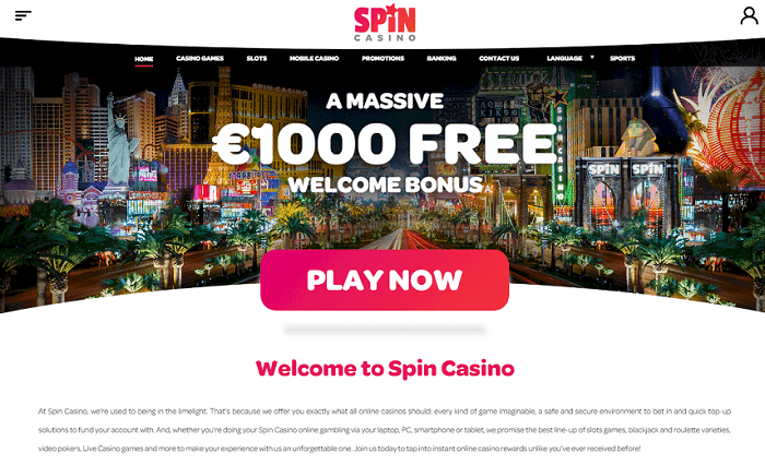 Spin $1000 free bonus