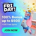 Casino Friday 200 free spins and €/$500 welcome bonus