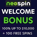 Neospin Casino $10000 Welcome Bonus + 100 Free Spins