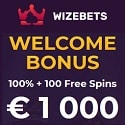 Wizebets Casino €/$1000 welcome bonus + 100 free spins