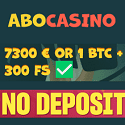 Abo Casino 20 no deposit free spins and $/€7300 or 1BTC Welcome Bonus + 300 Free Spins