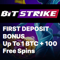 BitStrike Casino 100 free spins + 100% up to 1 BTC welcome bonus