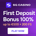 SG Casino 200 Free Spins and 100% Welcome Bonus