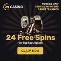 24 Casino - 24 free spins no deposit required plus 100% up to €/$3,000 Welcome Bonus and 350 Free Spins. High Roller Welcome Bonus, Twist & Spin Tuesday, Finally Friday Promotion, Rakeback, Telegram Promotions, Drops & Wins, 24 Club, 24 Riches, Tournaments, and VIP Program. Instant Cashouts!