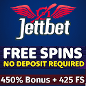 Jettbet Casino 20 free spins no deposit bonus on registration! Plus, 450% up to €6,000 welcome bonus and 425 free spins. High roller bonus, sportsbook free bets, cashback, promo codes, tournaments, loyalty rewards, and VIP program.