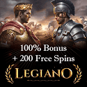 Legiano Casino 100% up to €500 welcome bonus plus 200 free spins and 1 Free Bonus Crab. No deposit bonus, free bets, tournaments, cashback, VIP program, and instant payments.