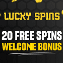 Lucky Spins Casino 20 free spins no deposit required! Plus, 100% welcome bonus up to €200 and 500 free spins on Book of Dead! Fast cashouts, jackpot games, live casino, free play, promo codes, slot machines, Curacao licensed, Bitcoin casino, mobile games, tournaments, and VIP program.