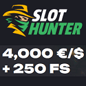 SlotHunter Casino 20 free spins no deposit required! Plus, €/$4,000 Welcome Bonus and 250 Free Spins. Reload Bonuses, VIP Program, High Roller Bonus, Tournaments, Lucky Spin, and Bonus Shop.