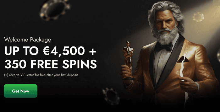 €4,500 free spins and welcome bonus offer at online casino, promotional banner for free spins, casino gaming, and VIP rewards.